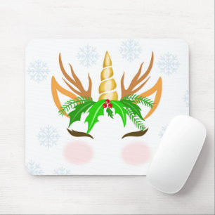 Christmas Unicorn Face Mousepad