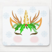 Christmas Unicorn Face Mousepad (Vorne)