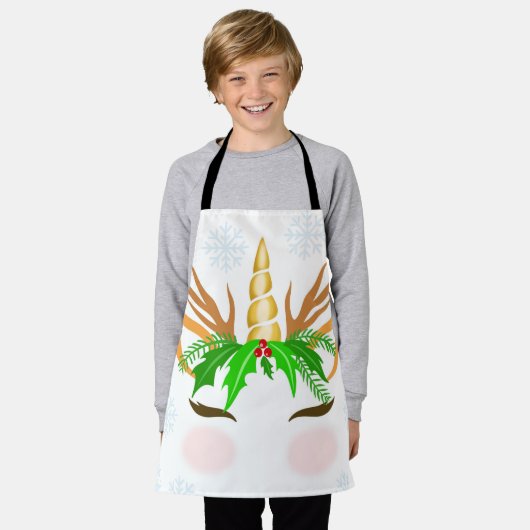 Christmas Unicorn Face Schürze (Getragen)