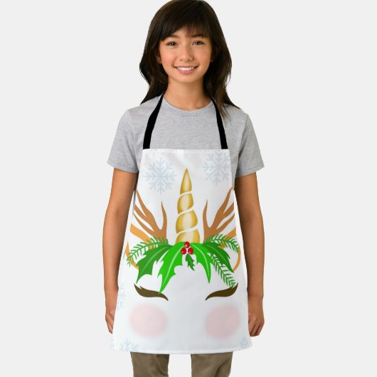 Christmas Unicorn Face Schürze (Insitu)