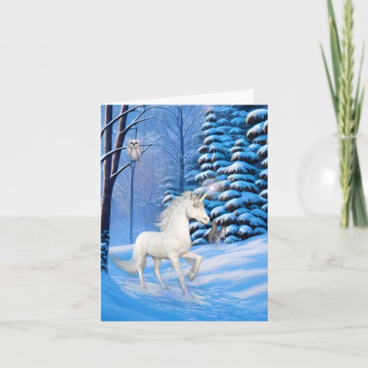 Christmas Unicorn fantasy fun christmas card Karte (Vorderseite)