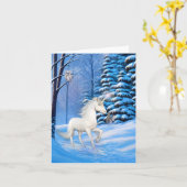 Christmas Unicorn fantasy fun christmas card Karte (Gelbe Blume)