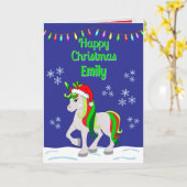 Christmas Unicorn Folded Greeting Card Karte (Gelbe Blume)