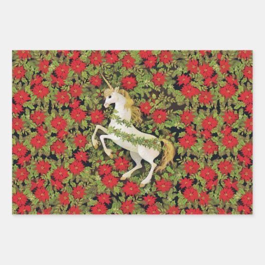 Christmas Unicorn Geschenkpapier Set (Vorderseite 3)