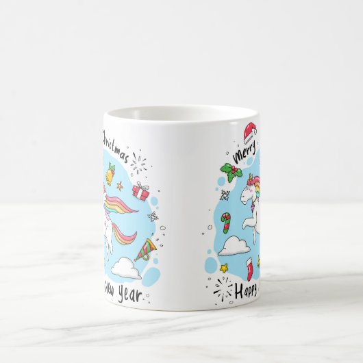 Christmas Unicorn Kaffeetasse (Mittel)