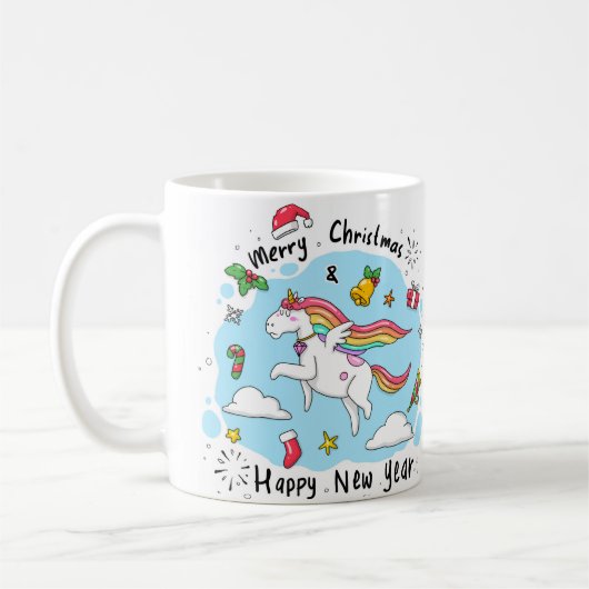 Christmas Unicorn Kaffeetasse (Links)