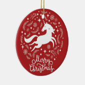 Christmas Unicorn Keramik Ornament (Rechts)