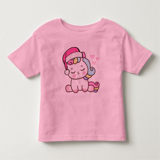 Christmas Unicorn Kleinkind T-shirt (Vorderseite)