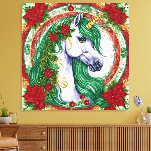 Christmas Unicorn Leinwanddruck (Insitu (Wohnzimmer))