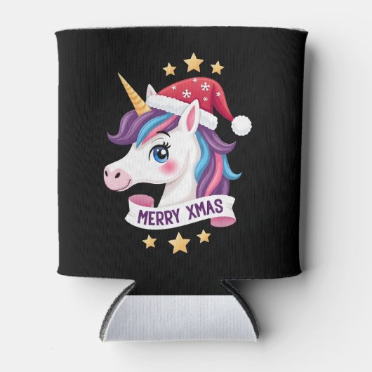 Christmas Unicorn Long Sleeve T-Shirt (2) Dosenkühler (Vorderseite)