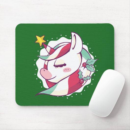 Christmas Unicorn Mousepad (Mit Mouse)