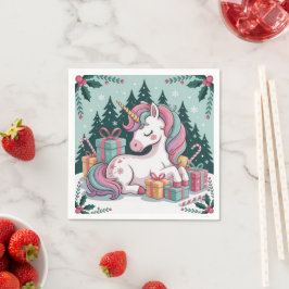 Christmas Unicorn Napkins Serviette