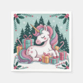 Christmas Unicorn Napkins Serviette (Vorderseite)