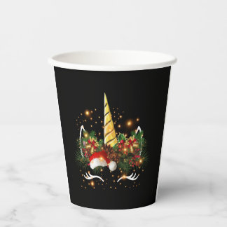 Christmas Unicorn Pappbecher