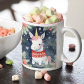 Christmas Unicorn Personalisiert Zweifarbige Tasse