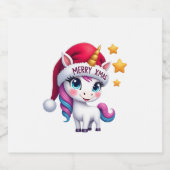 Christmas Unicorn T-Shirt (3) Schaumweinetikett (Einzelnes Label)