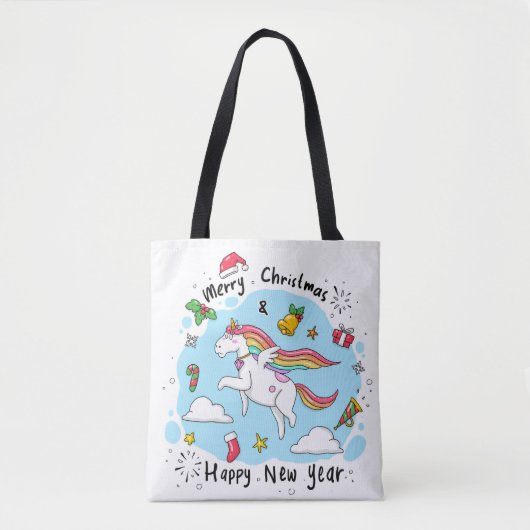 Christmas Unicorn Tasche (Vorderseite)
