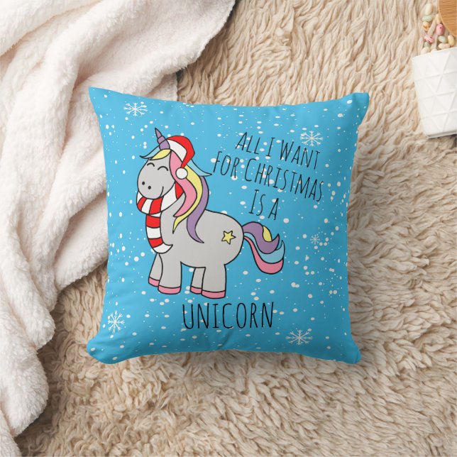 Christmas Unicorn Throw Kissen (Decke)