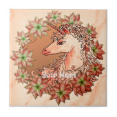 Christmas Unicorn tile Fliese (Vorderseite)