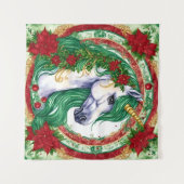 Christmas Unicorn Wandteppich (Vorderseite (Horizontal))