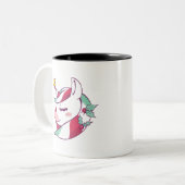 Christmas Unicorn Zweifarbige Tasse (Vorderseite Links)