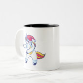 Christmas Unicorn Zweifarbige Tasse (Vorderseite Links)