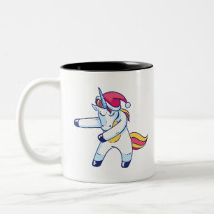 Christmas Unicorn Zweifarbige Tasse