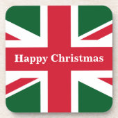 Christmas Union Jack Getränkeuntersetzer (Vorderseite)