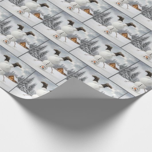 Christmas Upside Down Snowman Geschenkpapier (Ecke)