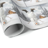 Christmas Upside Down Snowman Geschenkpapier (Rolleneckpunkt)