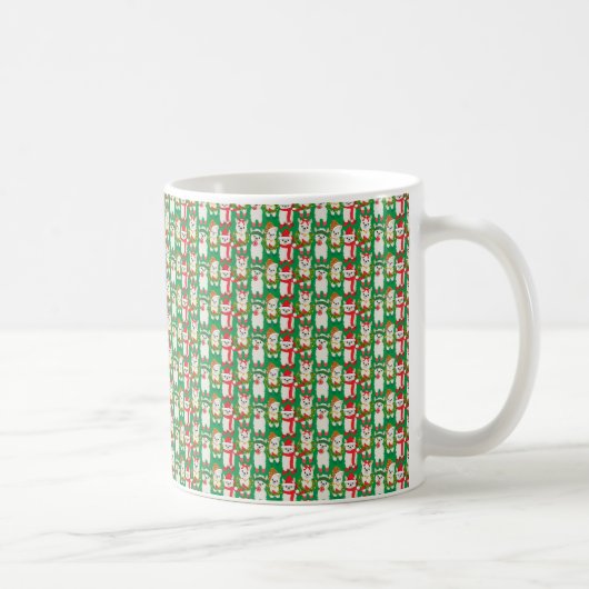 CHRISTMAS URLAUB ROT & GRÜNE ALPACAS KAFFEETASSE (Rechts)