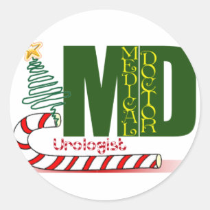 CHRISTMAS UROLOGIST - ARZT - MD RUNDER AUFKLEBER