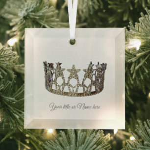 Christmas USA Pageant Like Crown Glass Ornament Aus Glas