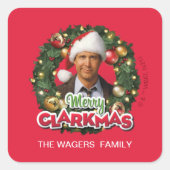 Christmas Vacation | Merry Clarkmas - Personalized Quadratischer Aufkleber (Vorderseite)