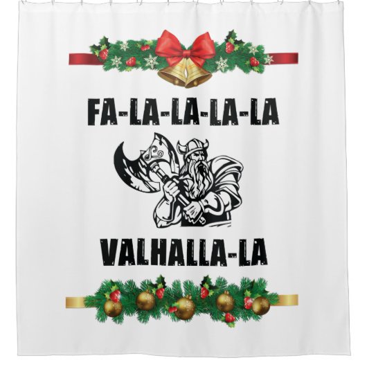 Christmas Valhalla Throw Pillow Duschvorhang (Vorderseite)