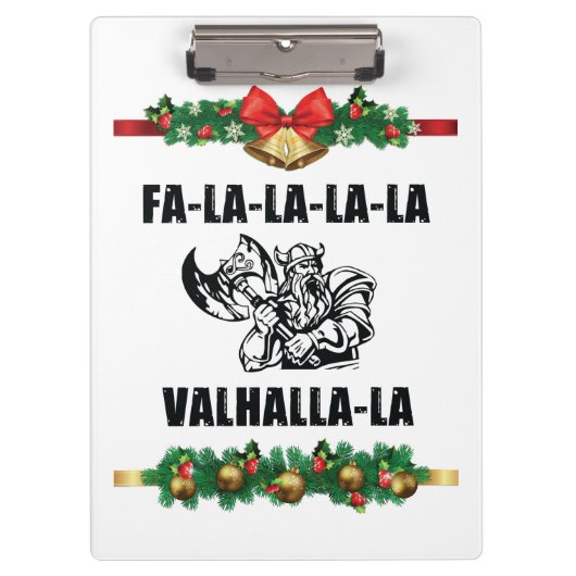 Christmas Valhalla Throw Pillow Klemmbrett (Vorderseite)
