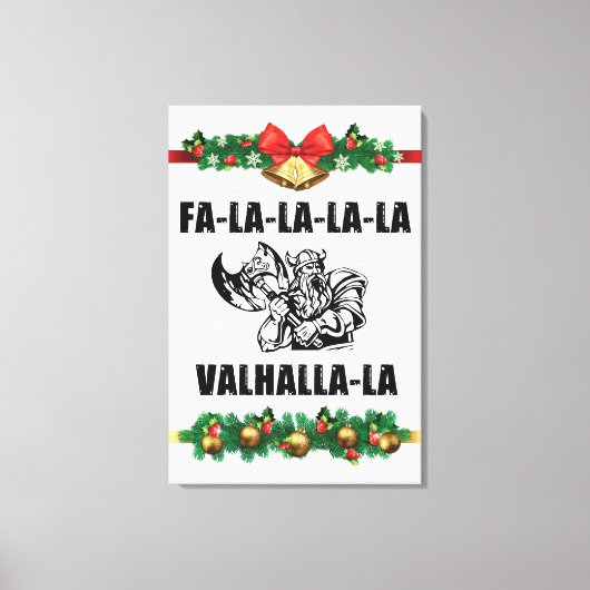 Christmas Valhalla Throw Pillow Leinwanddruck (Vorderseite)
