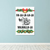 Christmas Valhalla Throw Pillow Leinwanddruck (Insitu (Holzboden))