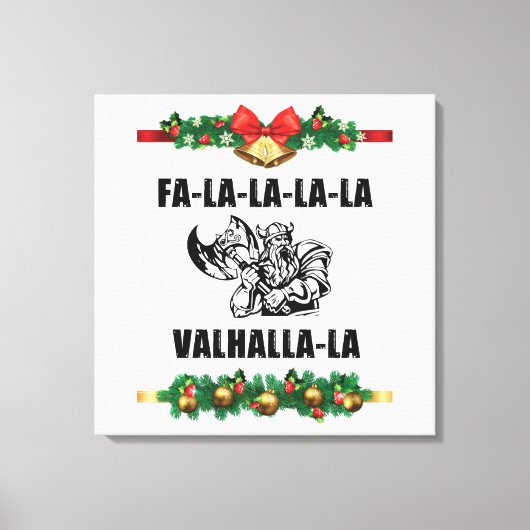 Christmas Valhalla Throw Pillow Leinwanddruck (Vorderseite)