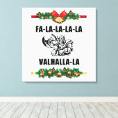 Christmas Valhalla Throw Pillow Leinwanddruck (Insitu (Holzboden))