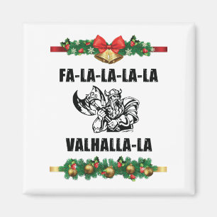 Christmas Valhalla Throw Pillow Magnet