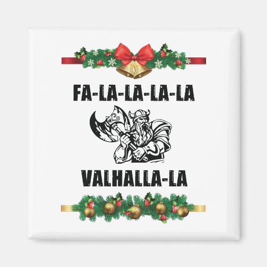 Christmas Valhalla Throw Pillow Magnet (Vorne)
