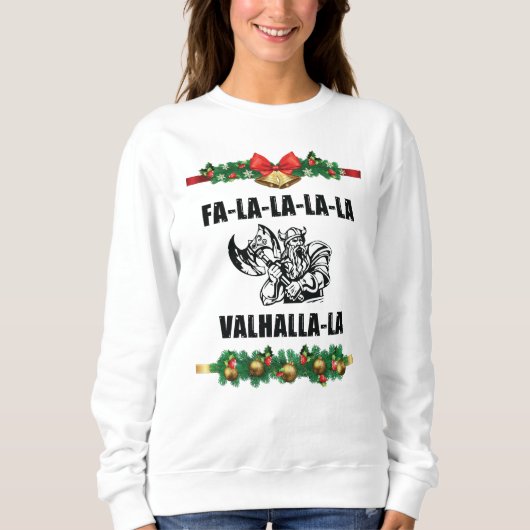 Christmas Valhalla Throw Pillow Sweatshirt (Vorderseite)
