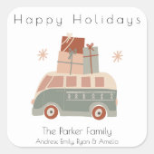 Christmas Van Quadratischer Aufkleber (Vorderseite)