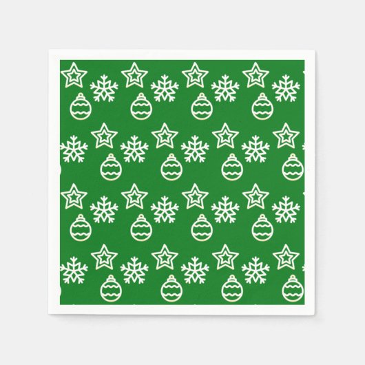 Christmas Vector Patter auf Green Serviette (Vorderseite)