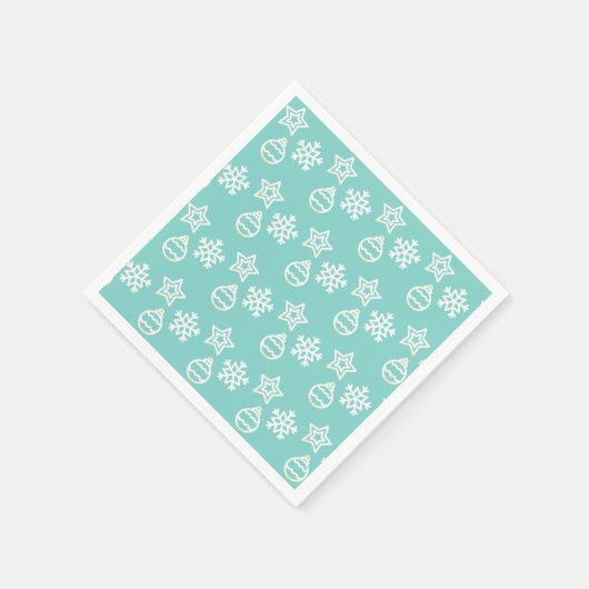 Christmas Vector Patter auf Light Blue Serviette (Ecke)
