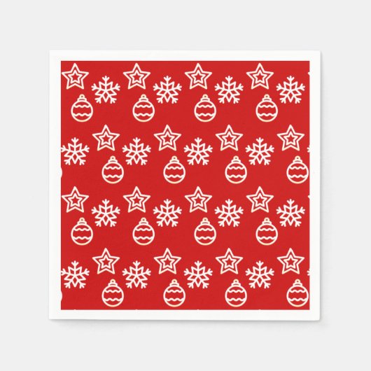 Christmas Vector Patter auf Rot Serviette (Vorderseite)