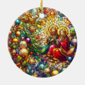 CHRISTMAS ~ verkettetes Glas Mary Joseph ~ Keramik Ornament (Hinten)