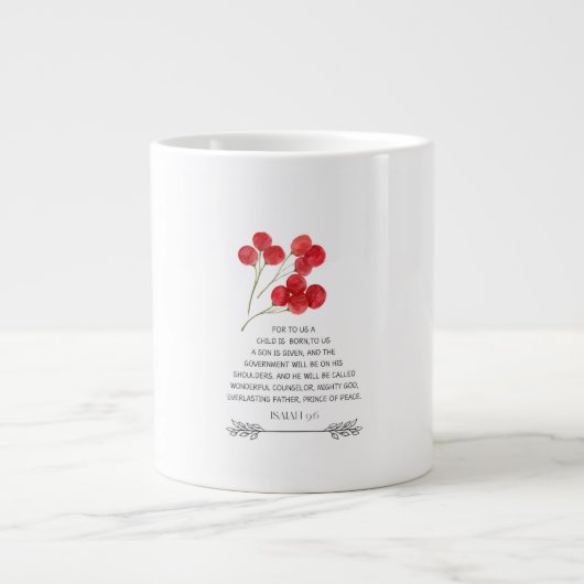 Christmas Verse Mug Isaiah 9:6 Jumbo-Tasse (Vorderseite)