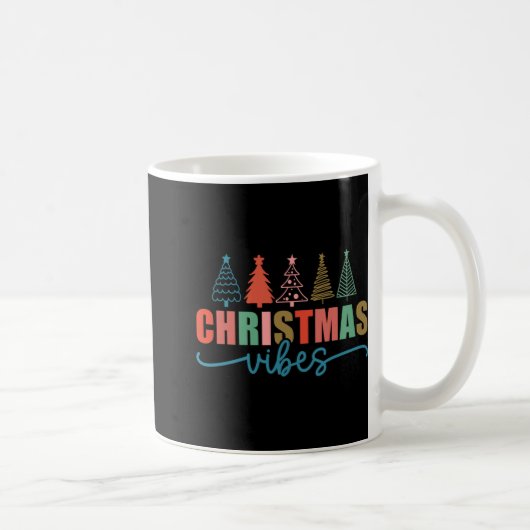 Christmas Vibes Colorful Holiday Trees Design Todd Kaffeetasse (Rechts)
